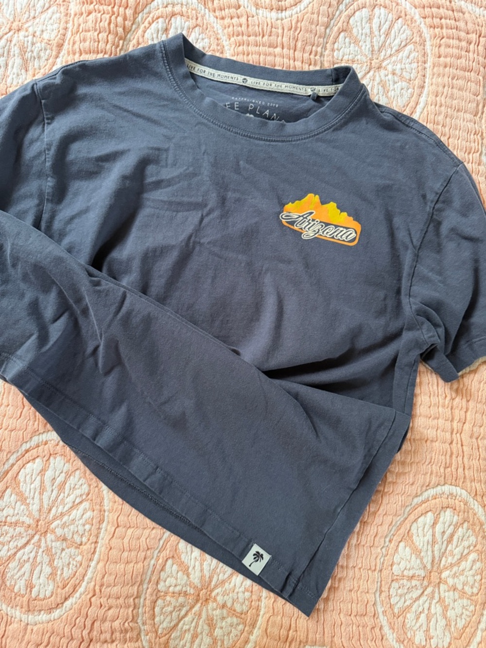 Free Planet Navy Short Sleeve Tee with Yellow Arizona Graphic